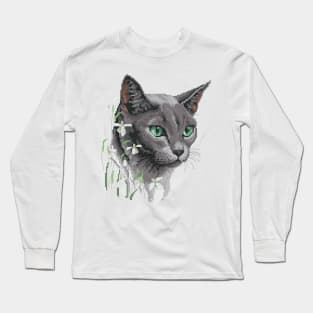 Four Seasons Winter Russian Blue Cat Long Sleeve T-Shirt